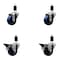 Service Caster 3'' Solid Poly Wheel Swivel 1-3/8'' Expanding Stem Caster Set 2 Brakes, 4PK SCC-EX20S314-SPUS-2-PLB-2-138 - alternate 1